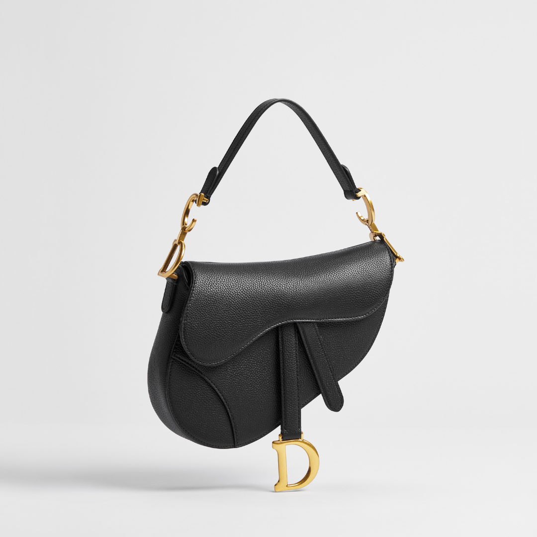 Dioramour Small Saddle Bag "Black grained calfskin"