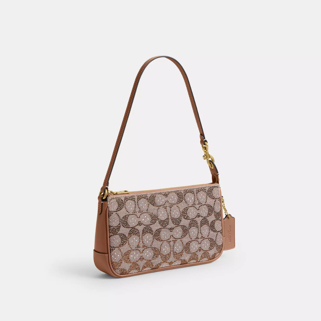 Crystal Signature Jacquard Plaza Bag "Mushroom"
