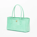 Small Tote "Green Crocodile Embossed Calfskin & Gold-Tone Metal"