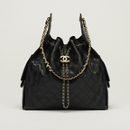25 Medium Handbag Grained Calfskin "Black"