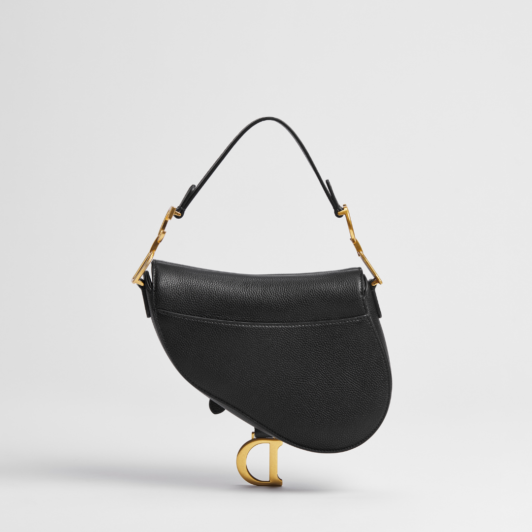Dioramour Small Saddle Bag "Black grained calfskin"