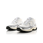 Fabric & Laminated White & Silver Sneakers