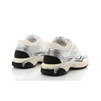 Fabric & Laminated White & Silver Sneakers