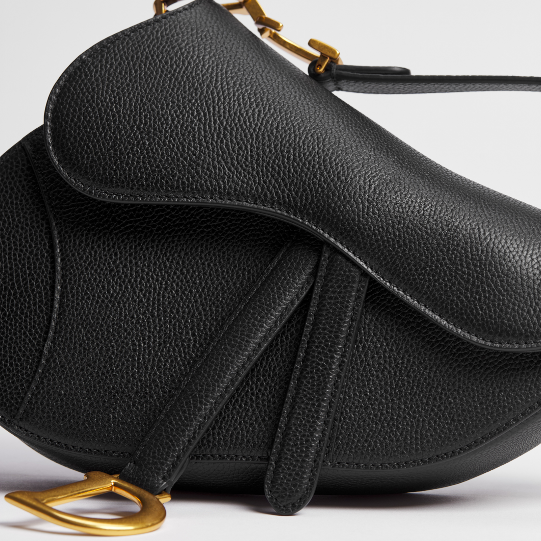 Dioramour Small Saddle Bag "Black grained calfskin"