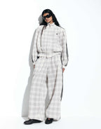 Track Jacket and Pants in "cream check seersucker"