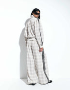 Track Jacket and Pants in "cream check seersucker"