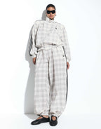 Track Jacket and Pants in "cream check seersucker"