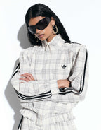 Track Jacket and Pants in "cream check seersucker"