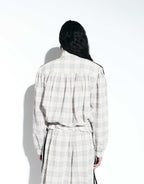 Track Jacket and Pants in "cream check seersucker"