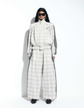 Track Jacket and Pants in "cream check seersucker"