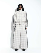 Track Jacket and Pants in "cream check seersucker"